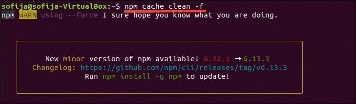 npm clean cache