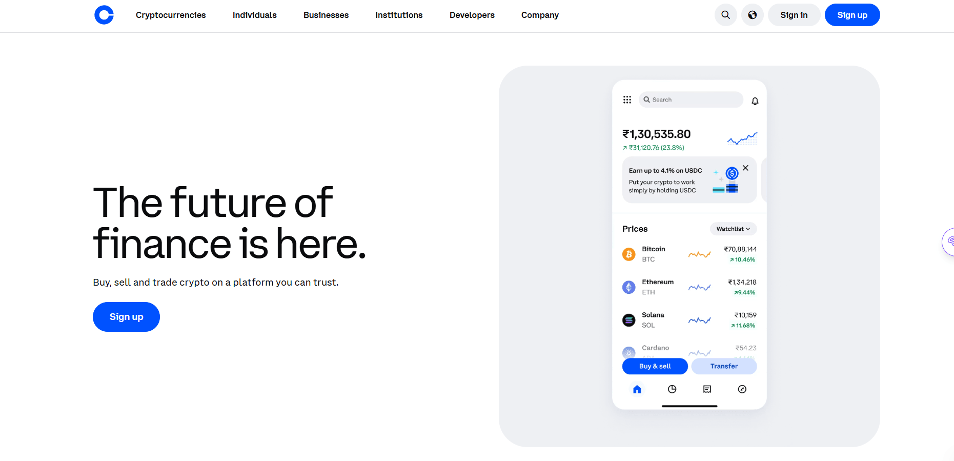 Top 20 Real-World React Native App Examples Powering Modern Mobile Experiences 4 Coinbase App
