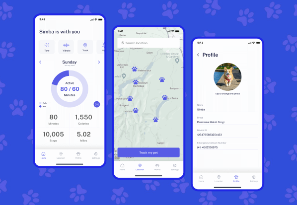 Advanced IOS/Android Apps & Device Software for Wearable Pet Trackers