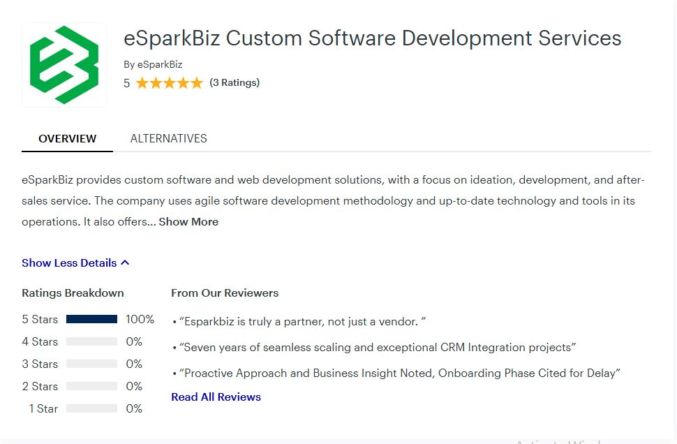 eSparkBiz Custom Software Development Services