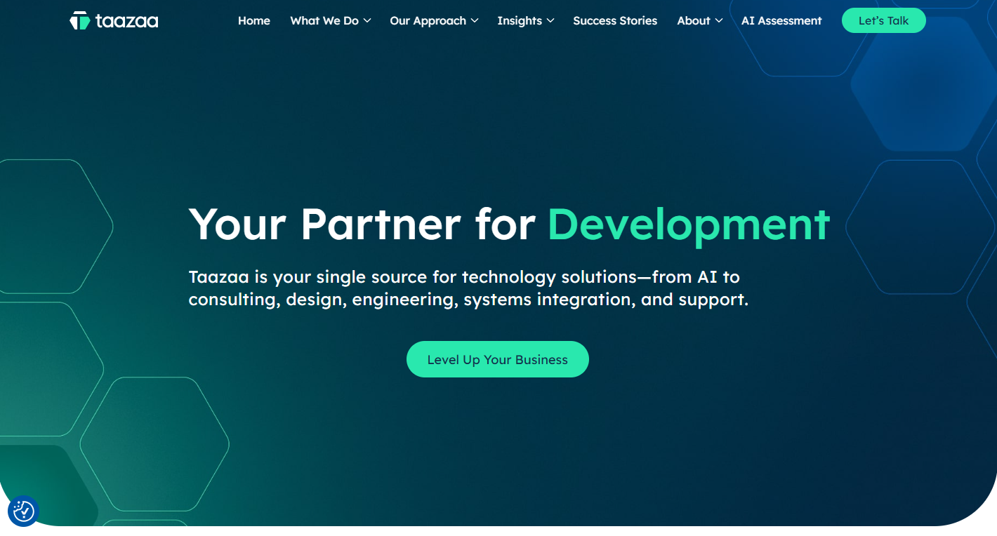 Top 10 Web Development Companies in India 2026 7 ESpark logo and branding on the homepage of Taazaa's website.