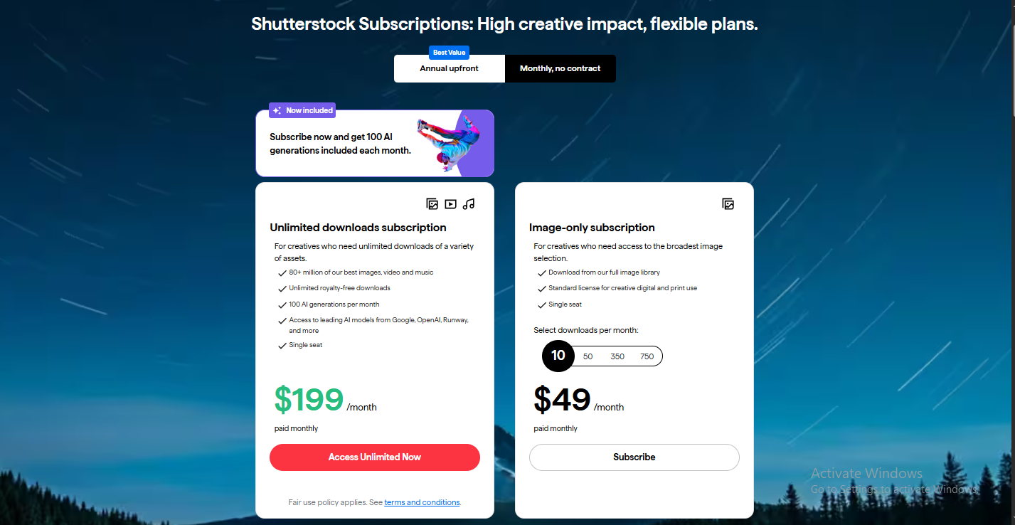 Complete Guide to SaaS Pricing Models: Strategies, Templates and Examples 16 AI-powered Shutterstock subscription plans offered by eSpark for creative professionals, providing unlimited downloads, high-quality assets, and flexible options for digital content needs.