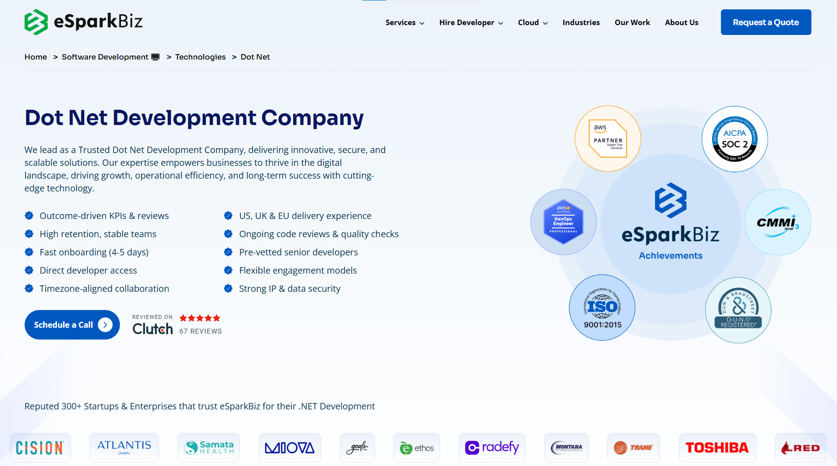 eSparkBiz Recognized as Top .NET Developers in India by Clutch 2 .NET Development Company