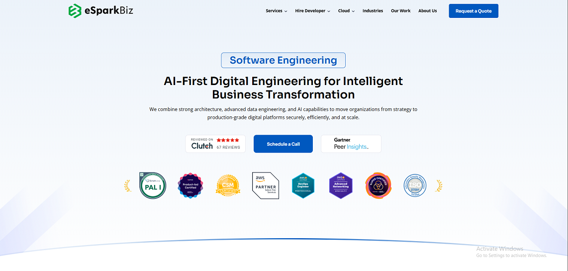Top Software Outsourcing Companies In USA - 2026 Rankings (Updated) 2 ESpark provides AI-first digital engineering services for intelligent business transformation, combining architecture, advanced engineering, and capabilities for strategic growth.